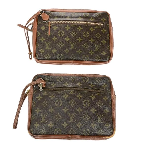 LOUIS VUITTON 2 Set Pochette Sport Clutch Hand Bag Monogram Leather BN 02EE067 - Picture 1 of 11